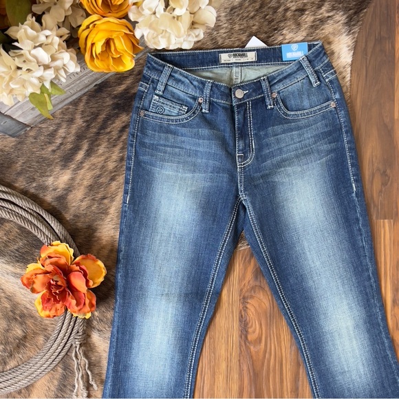 Rock & Roll Denim Midrise Bootcut Women's Western Riding Jeans (26x34) - Picture 3 of 10